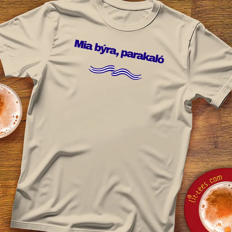 1 beer please in Greek: Mia býra, parakaló